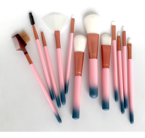 Imagen 2 de 7 de 12 Brochas Maquillaje Profesionales Extra Suaves Con Estuche