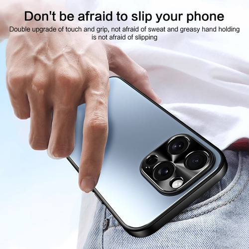 Capa De Celular Galvanizada Fosca Com Suporte Para iPhone