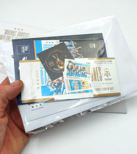 Estampillas Sobre Emision Argentina Campeon - Papeleria (Usado)