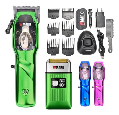 Máquina De Barbear Wmark Ng996 Verde