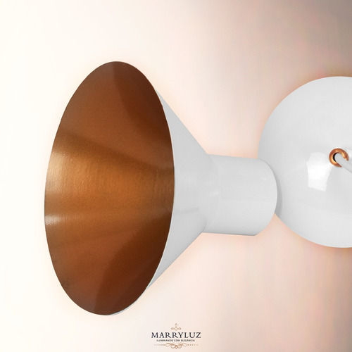 Lustre Pendente Tenesse De Alumínio Branco Com Cobre