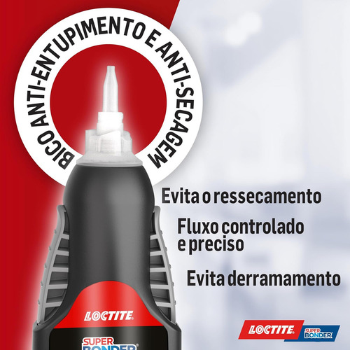 Cola Super Bonder Flexível Extraforte Flex Gel Precisão Control Loctite Henkel 3g