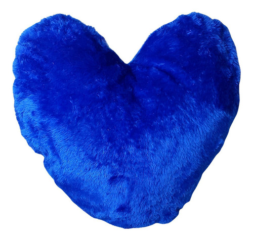 Almofada Coração Pelúcia 50cm Azul Escuro
