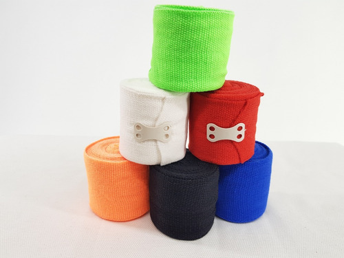 Imagen 3 de 8 de Vendas Boxeo 5 Cm Kick Box Muay Thai Proyec 3 Mts X Par