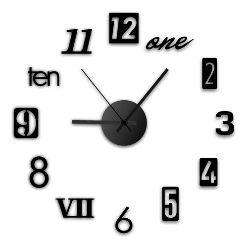 Reloj De Pared Acrílico 3d Estéreo Simple Para Bricolaje, Re