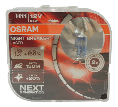 Bombillos Osram H11 Night Breaker Laser 12v 60/55w(150%+luz)