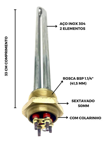 Resistência 6000w X 220 V Boiler Rosca 1.1/4 Para Tanques 220V