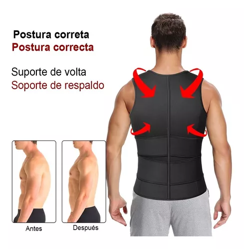 Faja reductora de abdominales para hombres con chaleco de respaldo Camisa  S-3XL