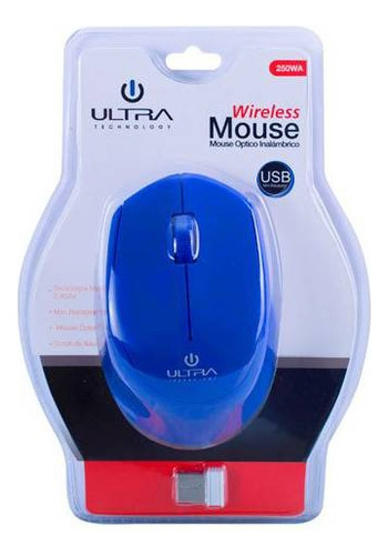 Mouse Optico Inalambrico Ultra 250wa Azul