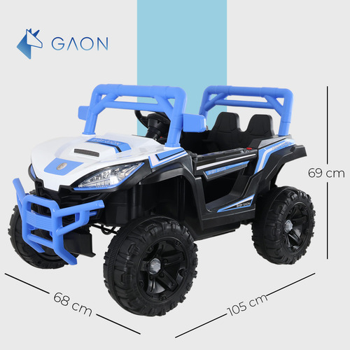 Carro Montable Electrico Con Control Remoto Musica Y Luces Color Azul