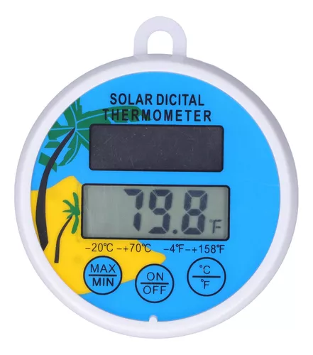 Termómetro de piscina, pantalla solar digital de temperatura del agua,  fácil lectura, Fahrenheit Celsius, termómetro flotante para piscina,  termómetro