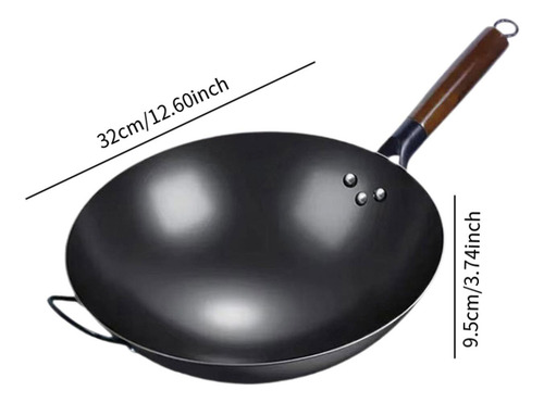 Sartén Wok Antiadherente Sartén Cocina 32cm Con Oreja