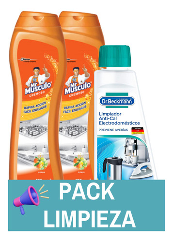 Limpiador Anti-cal Dr.beckmann 250ml + Mr Musculo Cremoso X2