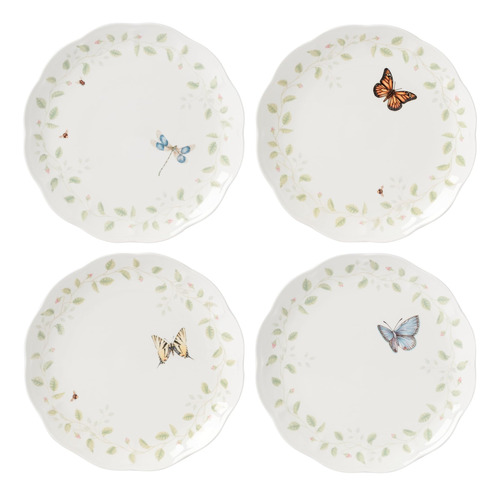 Lenox Butterfly Meadow Vines Juego De Platos Llanos De 4 Pie