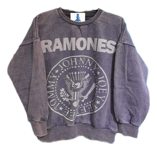 Buzo Cuello Redondo Nirvana Gastado Rock And Roll Ramones