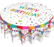 Comprar Feliz Cumpleaños Mantel Redondo 60 Pulgadas Globos De Colore