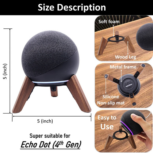 Soporte Madera Real Para Echo Dot Generacion Altavoz Que