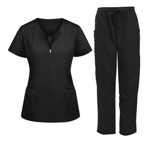 Bata Elástica De Enfermera Cirujana Conjunto Uniforme Médico