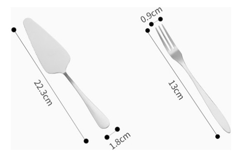 Juego De Tenedor Y Cuchillo Para Pastel De Acero Inoxidable