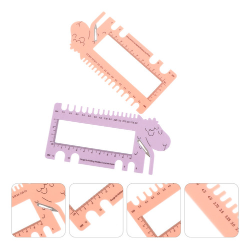 Paquete De 2 Reglas Para Tejer Con Forma De Cabeza De Oveja