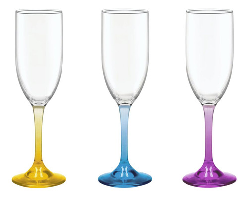 Display 6 Copas Champagne 176cc Flute Versalles Pie Color