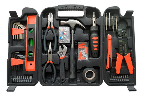 Kit de herramientas combinadas Daewoo DW159 de 159 piezas color negro y naranja