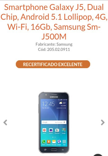Smartphone J5 Recertificado