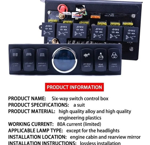 Panel De Control De 6 Switch Para Jeep Wrangler Tj Y Jk