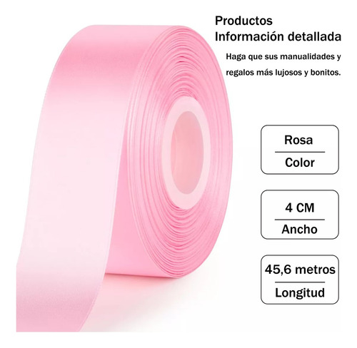 5 Rollos Satinado Decoration Colors Liston 4 Cm 228 Metros