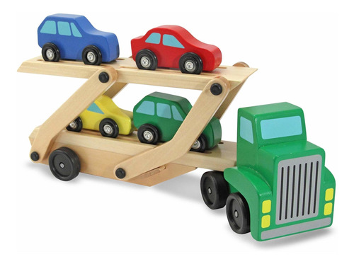 Melissa Doug Car Carrier Truck And Cars Juego De Juguet...