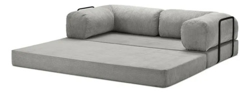 Sillon Teddy Sofa Cama En Caja 180x100x70cm 35kg/m3 Alta Den Gris Claro