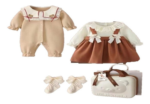 Vestido Bautizo Con Encaje Para Niña Conjunto 4 Piezas Bebe