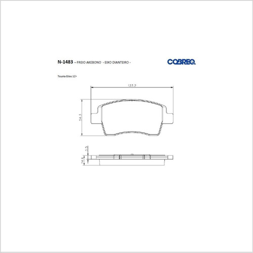 Pastilha De Freio Cobreq N-1483 Toyota Etios 2012 Até 2023