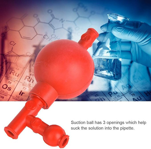2 P Cs Succion Propipeta Laboratorio De Hule Bulbo Con 3 Aberturas Pipeta De Bola Bombilla De Succión Cuantitativa Bombilla De Succión De Goma De Laboratorio Con 3 Válvulas