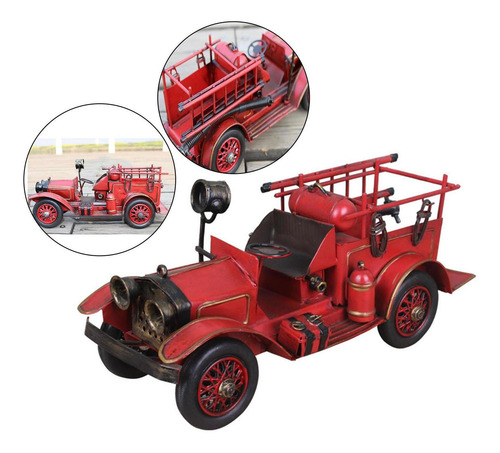 Miniadorno Retro Vintage, Modelo Camión De Bomberos, Colecci