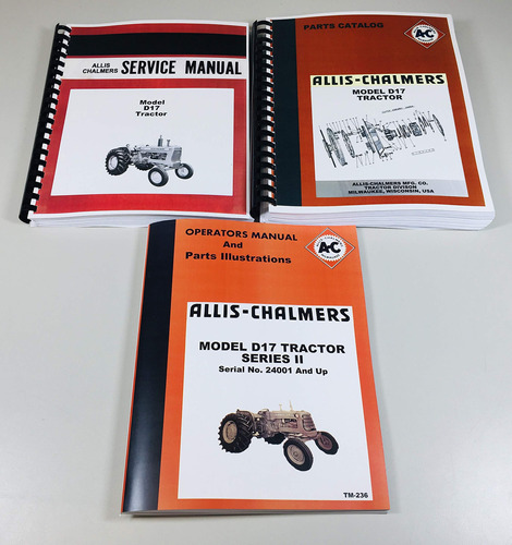 Set Allis Chalmers D-17 Tractor Servicio Pieza Manual