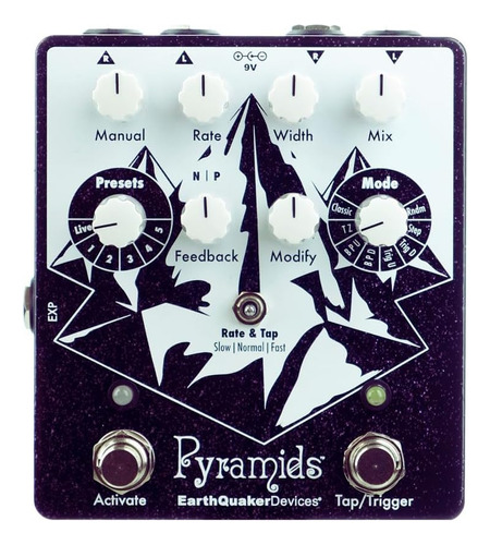 Earthquaker Devices Pyramids Stereo Flanger, Purple Sparkle 