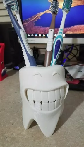 Divertido Porta Cepillos Dientes Forma De Muela Sonriente