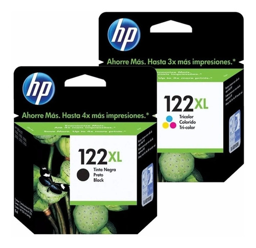 Pack Hp 2 Tintas 122xl  Negro Y Color Original C/iva