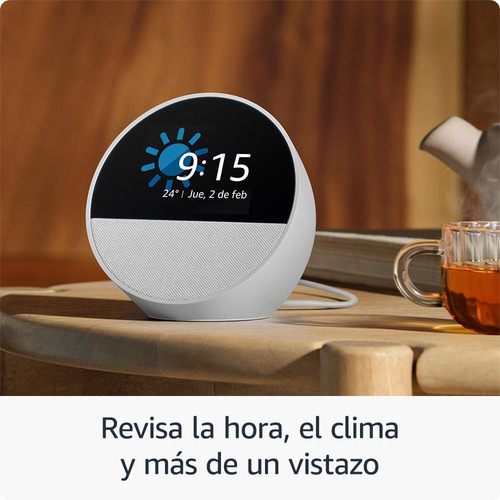 Echo Spot 2024 Smart Speaker Alexa C/reloj Color Blanco