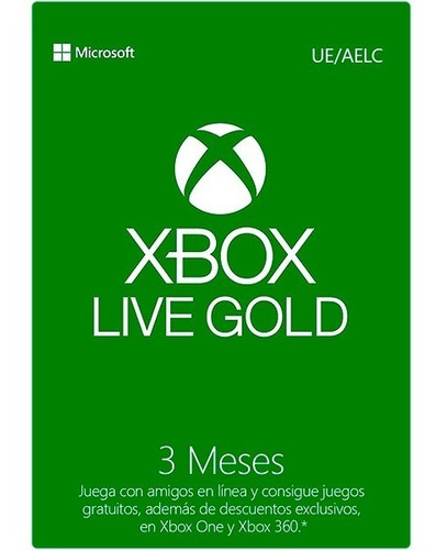 Gift Cards Xbox Live Gold Tarjetas 3 Meses Código Videojuego
