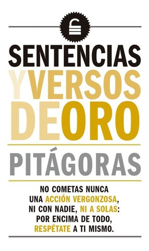 Sentencias Y Versos De Oro - Pitagoras Pitagora