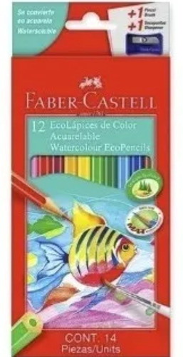 Lapices De Colores Eco Acuarelable X12 Largos Faber-castell
