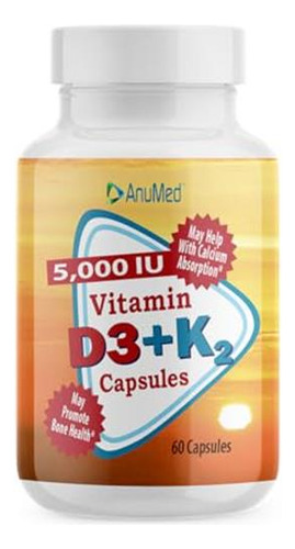 Anumed Vitamina D3 Alta Dosis 5000 Ui Con K2 60 Cápsulas