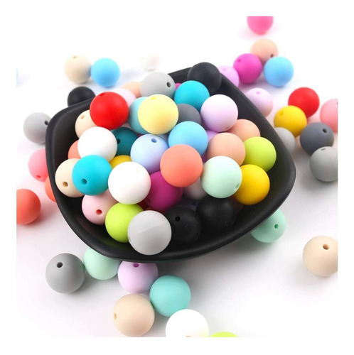 Cuentas Sueltas De Silicona 12 Mm 50pc Beads De Bricolaje De