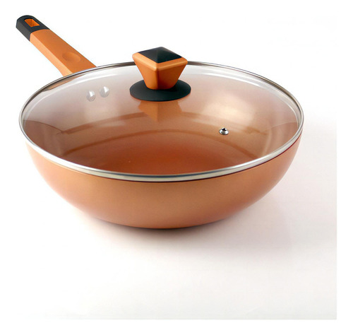 Panela Wok Antiaderente Maxchef 28x8cm Bronze Cor Marrom-claro