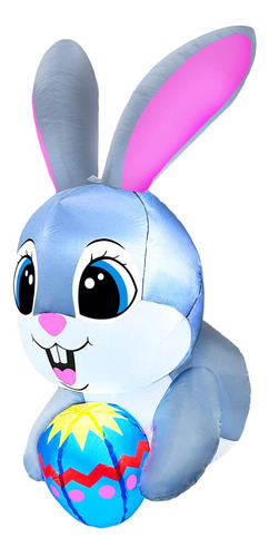 De Pascua Inflable Iluminado Con Huevo, Led Incorporado,