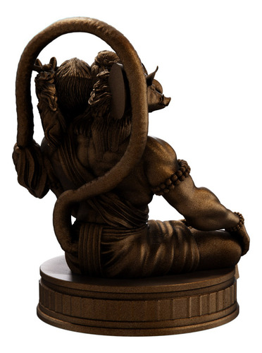 Estátua Hanuman - Pachamukhi Cor Cor Cobre Antigo