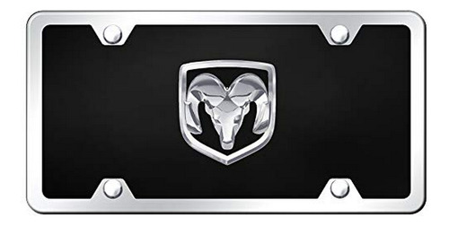 Placa De Acrílico Negro Con Logo 3d Dodge Ram