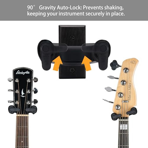 Soporte Pared Bloqueo Automático Gancho Guitarra Ajustable